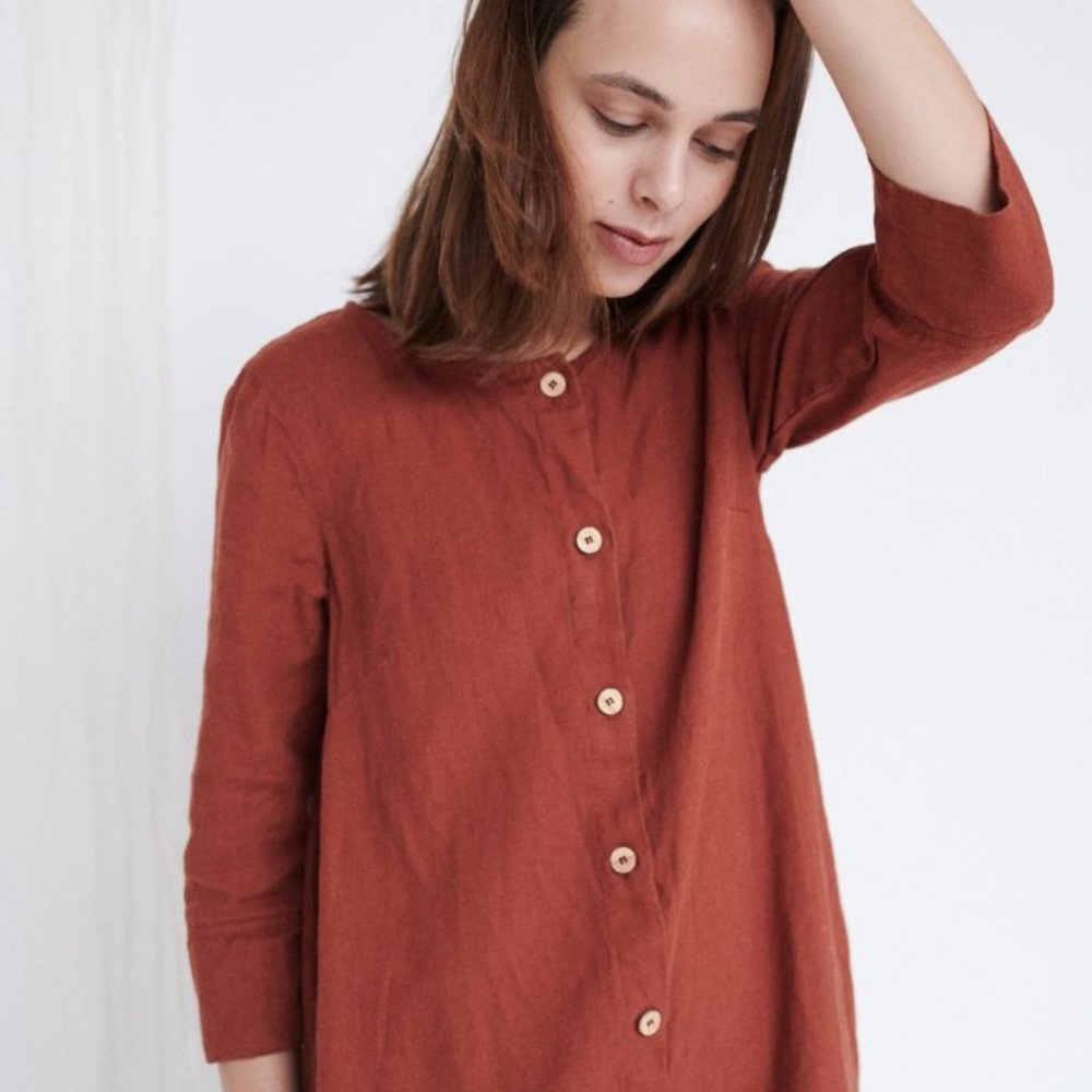Terracotta Linen Dress